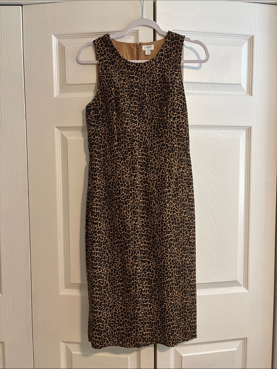 J. Crew Dresses & Skirts - J. Crew Leopard Print Midi Sheath Dress in Brown and Black